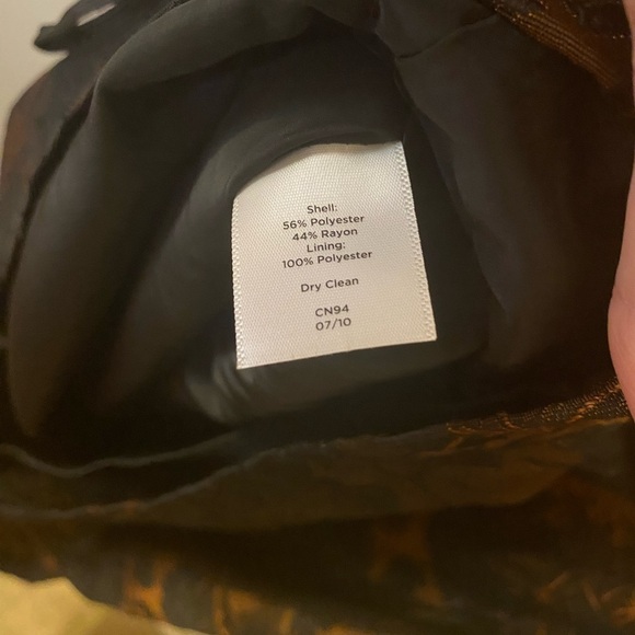 Talbots Bronze & Black Floral Brocade Fit & Flare Dress | Size 12 - Picture 6 of 10